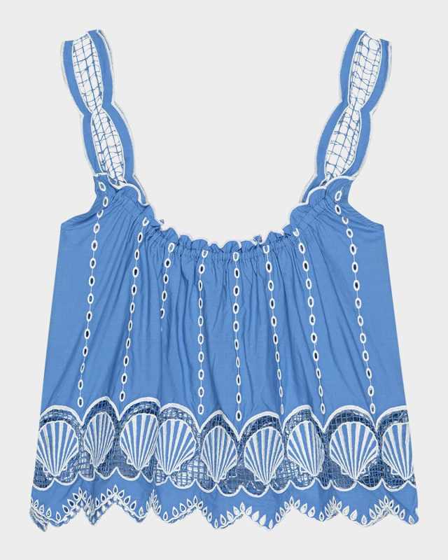 Esperanza Seashell Embroidered Tank Top